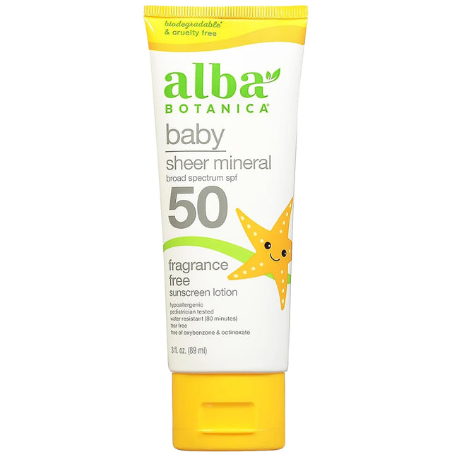 Baby Sheer Mineral SPF50 Sunscreen Lotion | Fragrance Free - mypure.co.uk