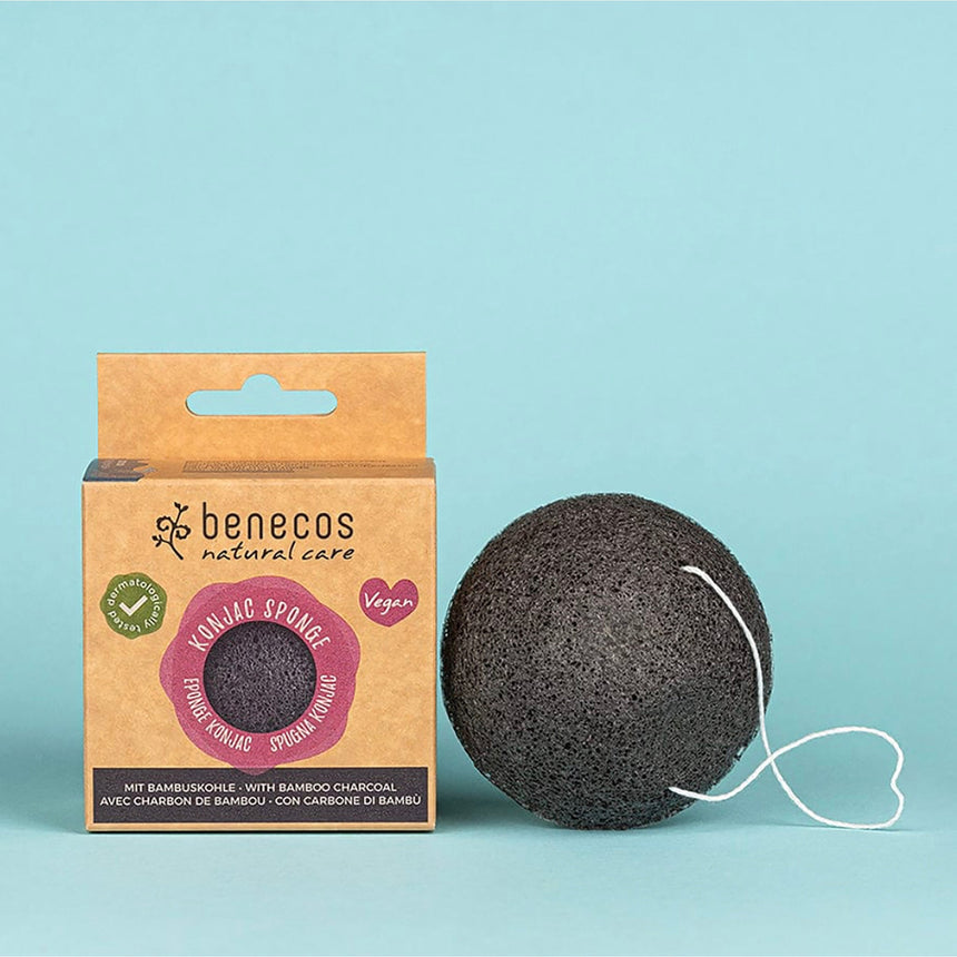 Konjac Sponge | Black Bamboo for Oily Skin - mypure.co.uk