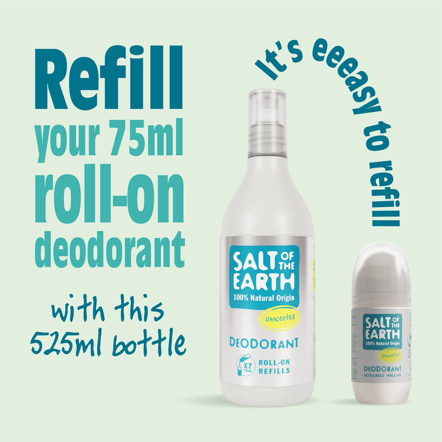 Natural Deodorant Refillable Roll - On | Unscented - mypure.co.uk