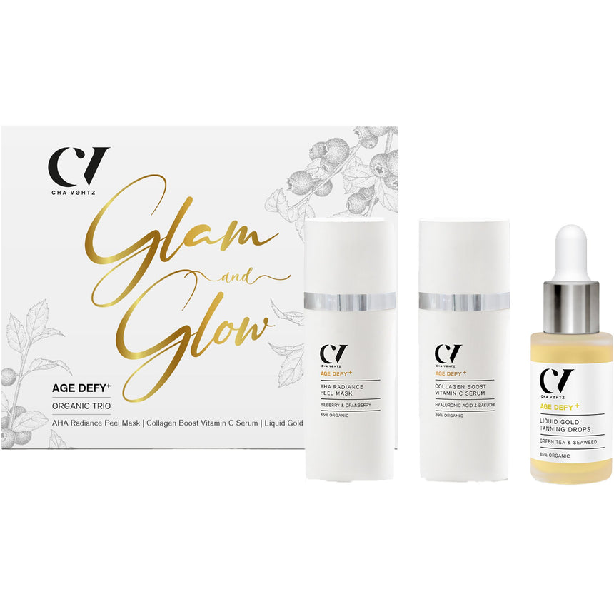 Age Defy+ Glam and Glow Organic Trio - Worth £119 - mypure.co.uk