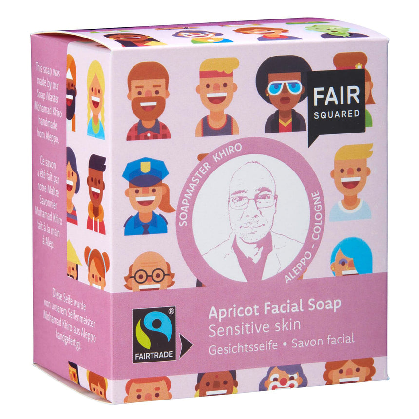 Apricot Facial Soap with Cotton Soap Bag - For Sensitive Skin - mypure.co.uk