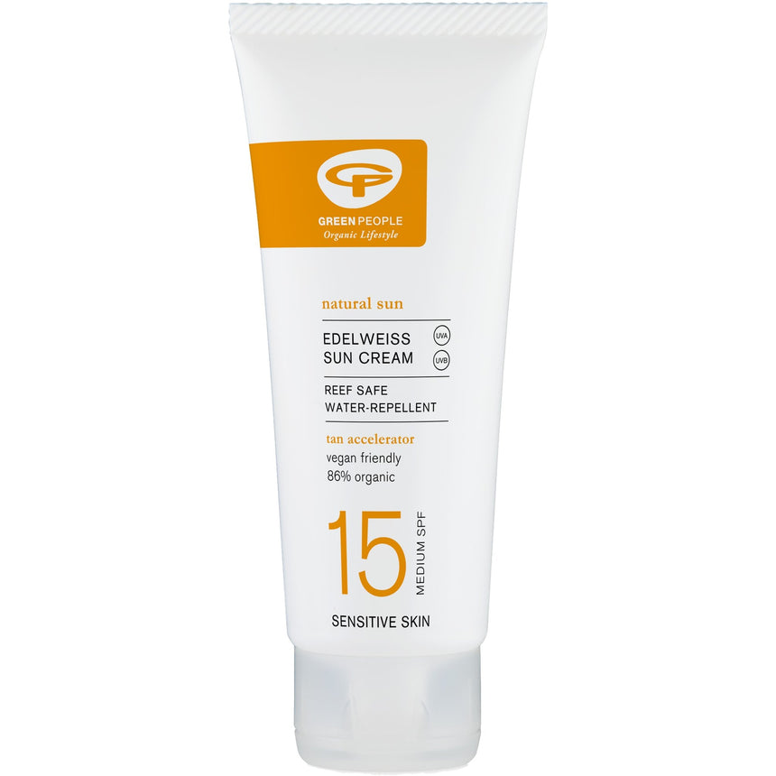 Edelweiss Sun Cream with Tan Accelerator - SPF15 - mypure.co.uk