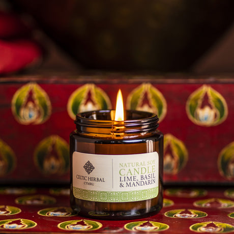 Mandarin, Lime & Basil Soy Wax Candle - mypure.co.uk