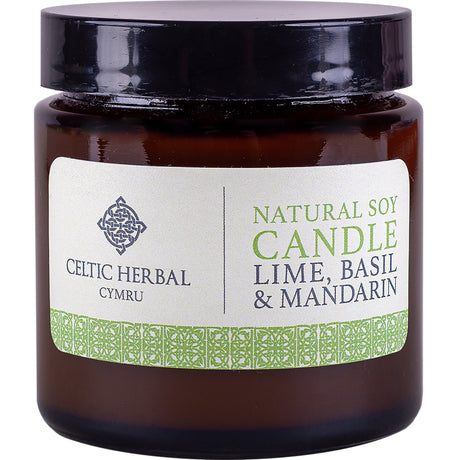 Mandarin, Lime & Basil Soy Wax Candle - mypure.co.uk