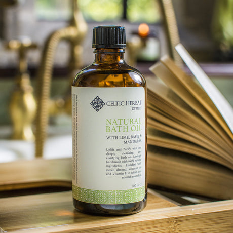 Natural Bath Oil - Mandarin, Lime & Basil - mypure.co.uk