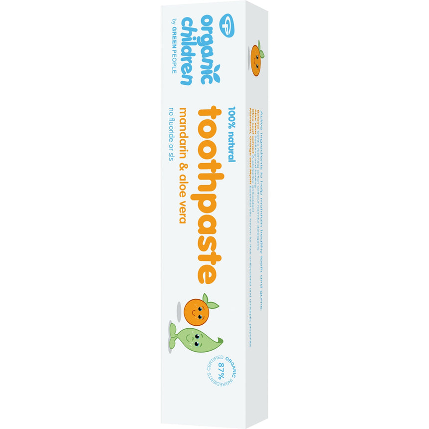 Organic Children Mandarin & Aloe Vera Toothpaste (no fluoride) - mypure.co.uk