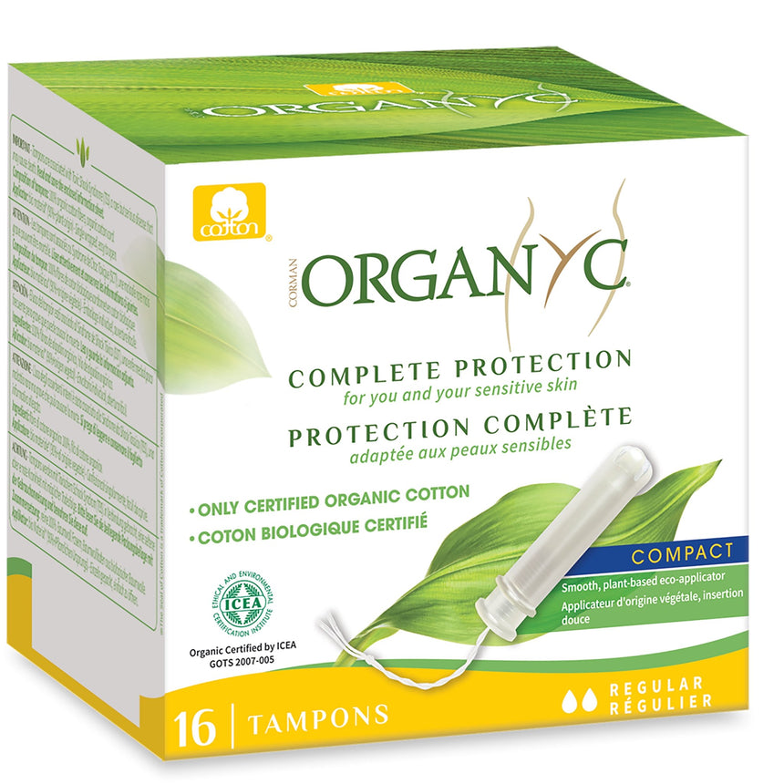 Organic Cotton Compact Applicator Tampons Regular - mypure.co.uk