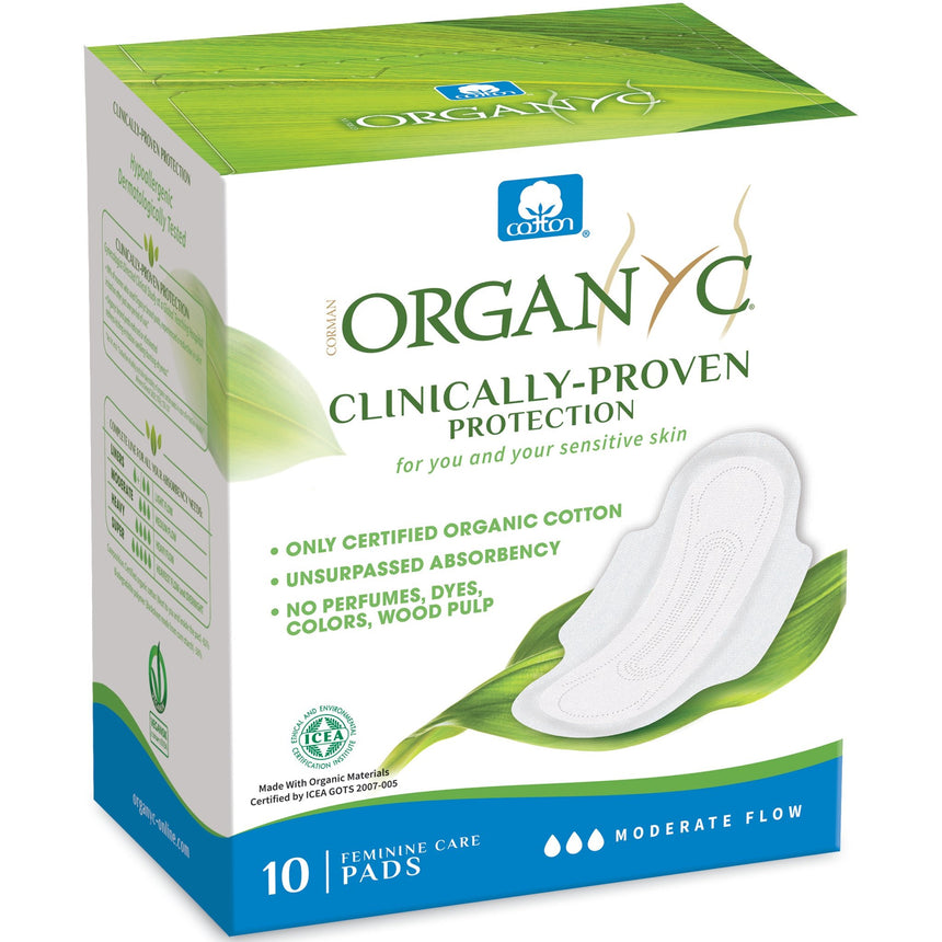 Organic Cotton Sanitary Pads Folded Moderate Flow - mypure.co.uk