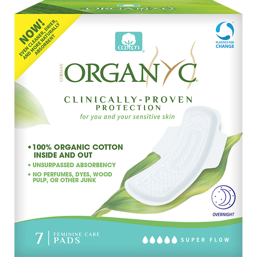 Organic Overnight Pads - Super - mypure.co.uk