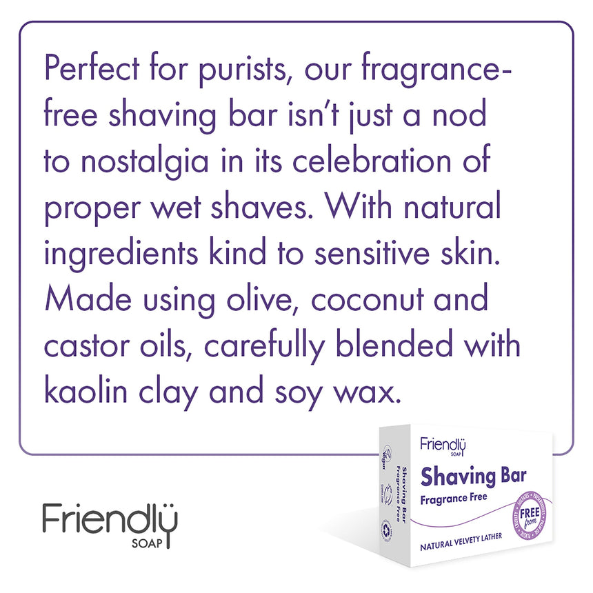 Shaving Soap Bar - Fragrance Free - mypure.co.uk