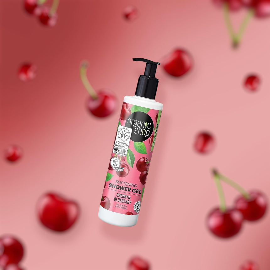 Softening Shower Gel - Cherry & Blueberry - mypure.co.uk