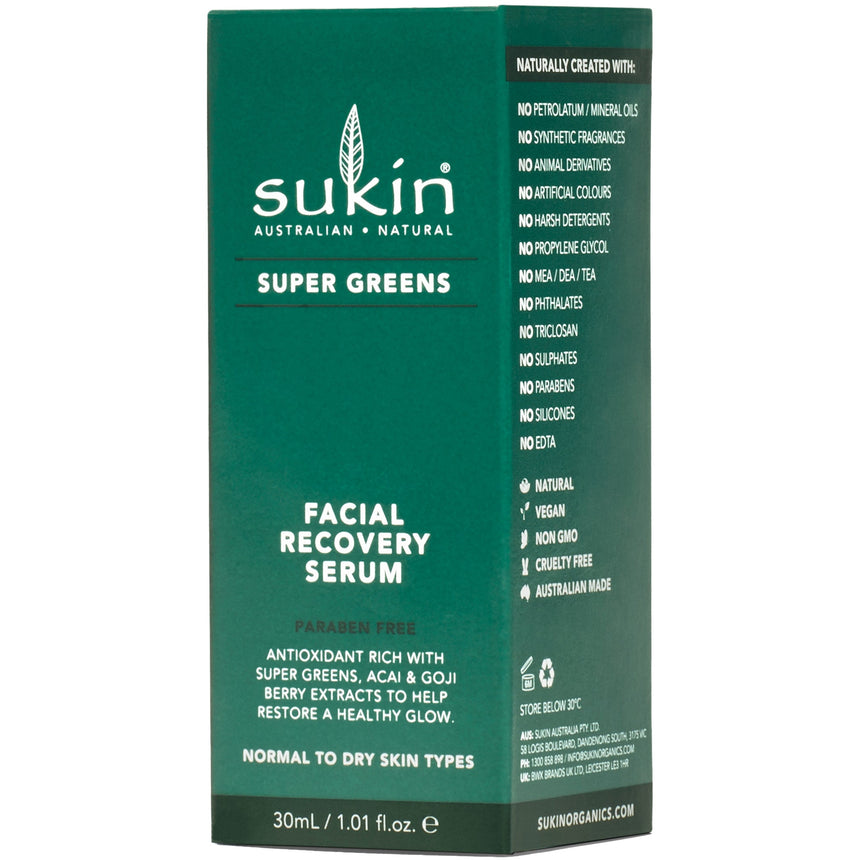 Super Greens Facial Recovery Serum - mypure.co.uk